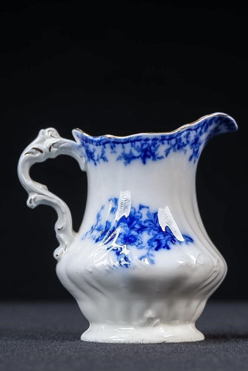 Lot 421: Victorian Alcock Flow Blue Creamer Pitcher