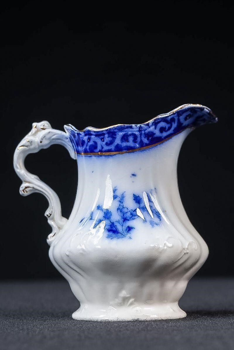 Lot 423: Victorian Touraine Flow Blue Creamer Pitcher