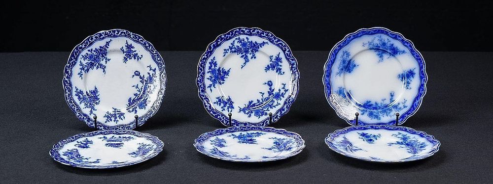 Lot 433: Set of 6 Stanley/Alcock Flow Blue Plates