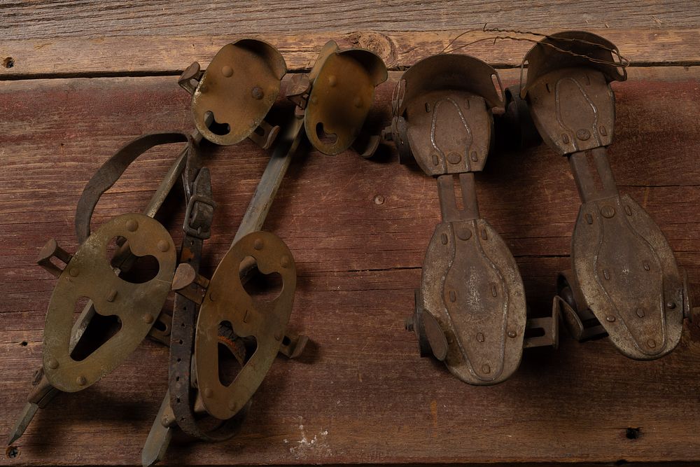 Lot 161: Antique Ice & Roller Skates Lot