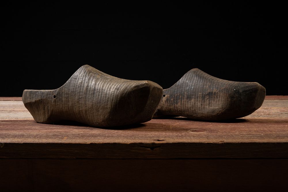 Lot 162: Pair of Carved Wooden Dutch Clogs
