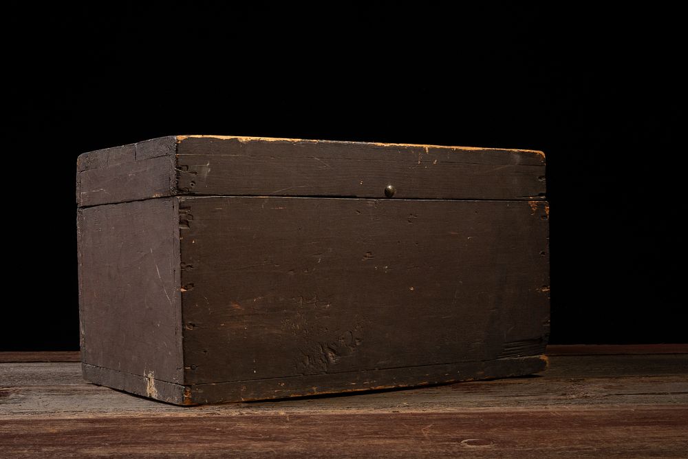 Lot 167: Antique Primitive Wooden Storage Box