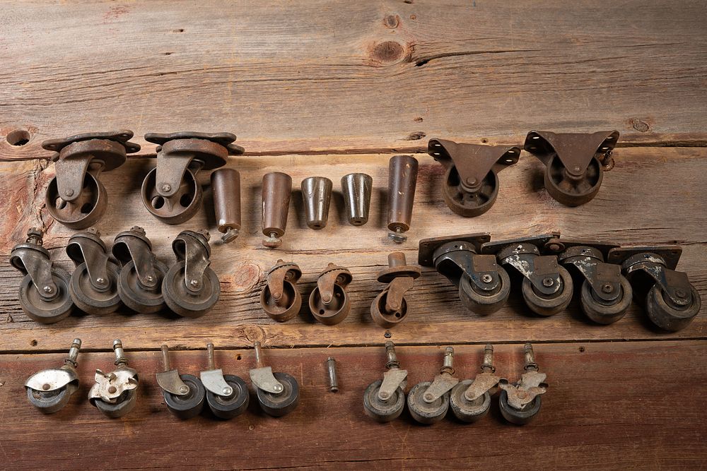 Lot 188: Vintage Caster Wheel and Chair Leg Assortment Lot