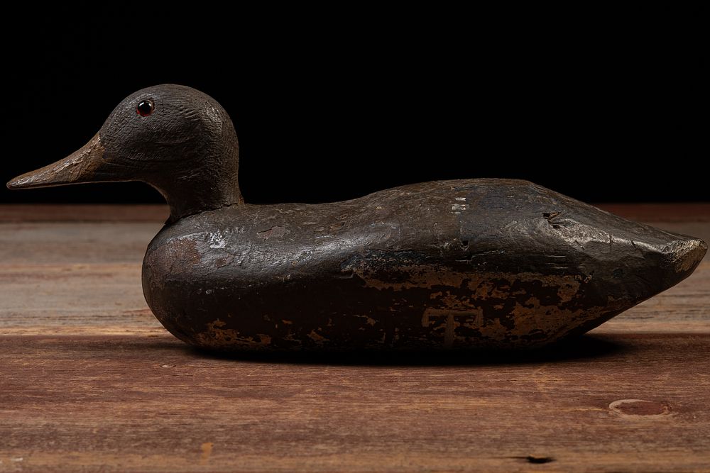 Lot 206: Hand-Carved Wooden Duck Decoy – “JT” Initialed