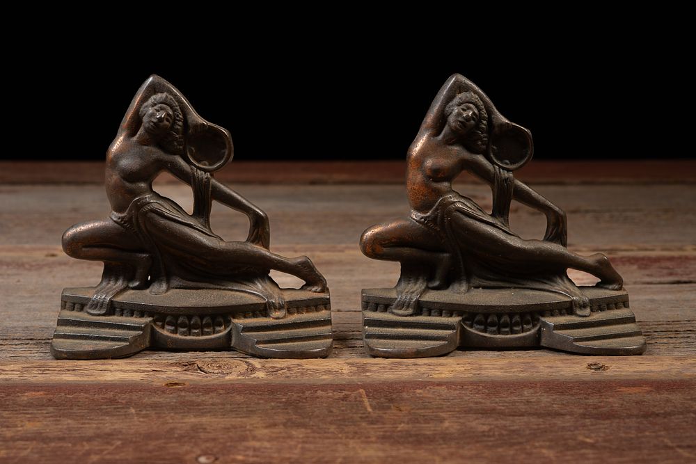 Lot 215: Art Deco Bronze Figural Bookends