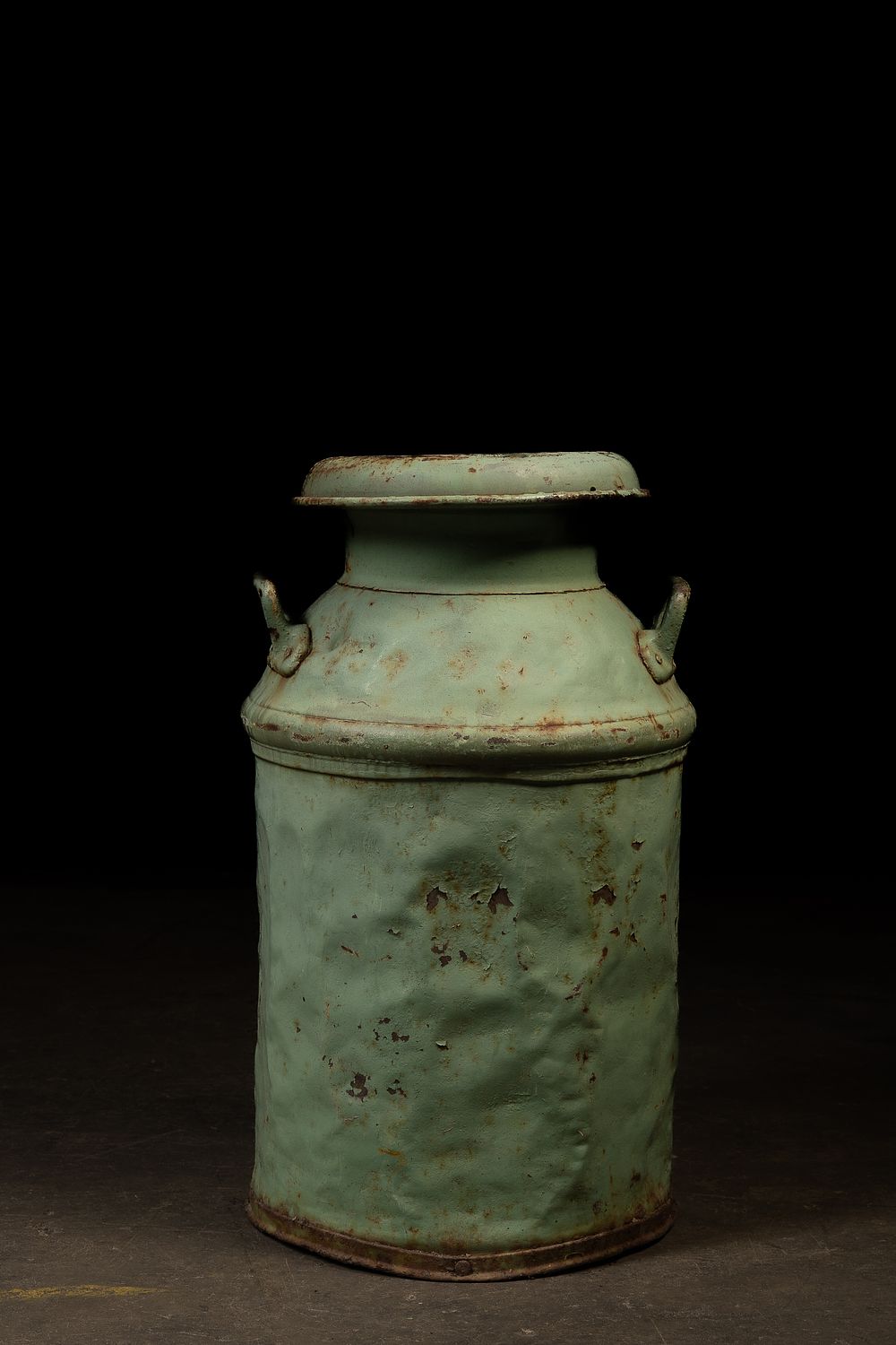 Lot 222: Green Painted Steel Milk Can