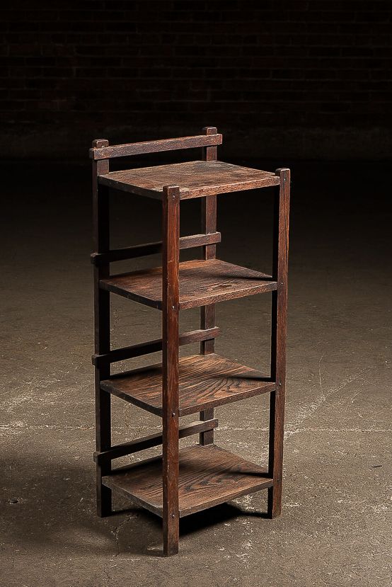 Lot 240: Mission-Style Open Bookcase