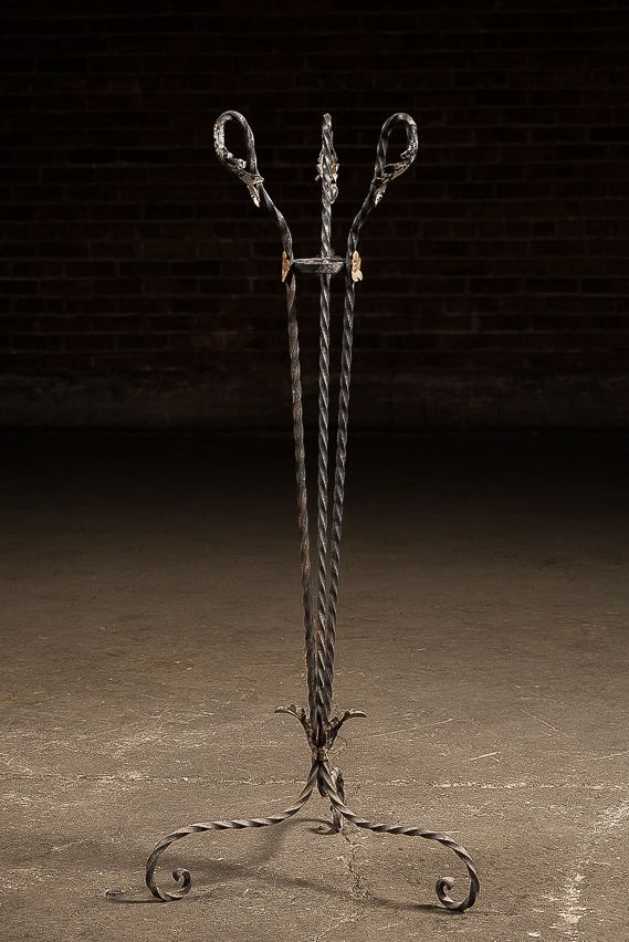 Lot 243: Twisted Iron Floor Stand