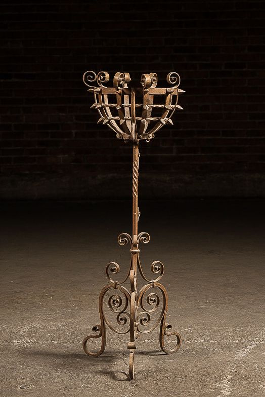 Lot 245: Wrought Iron Jardinière Stand
