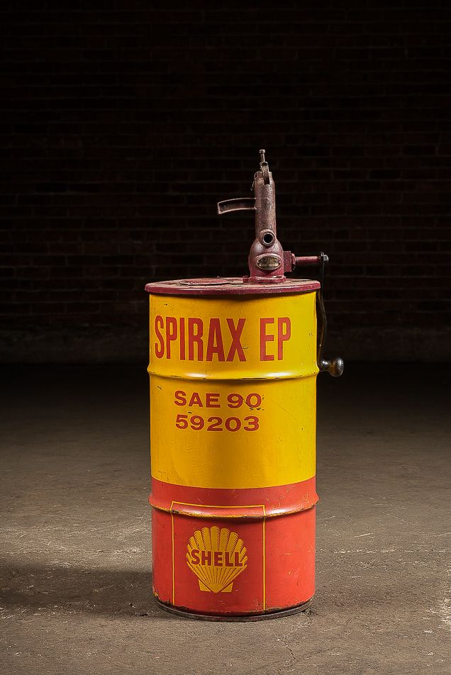 Lot 246: Shell Spirax EP Oil Drum with Hand Pump