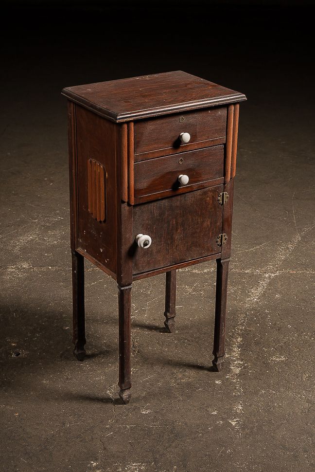 Lot 247: Wood Bedside Cabinet
