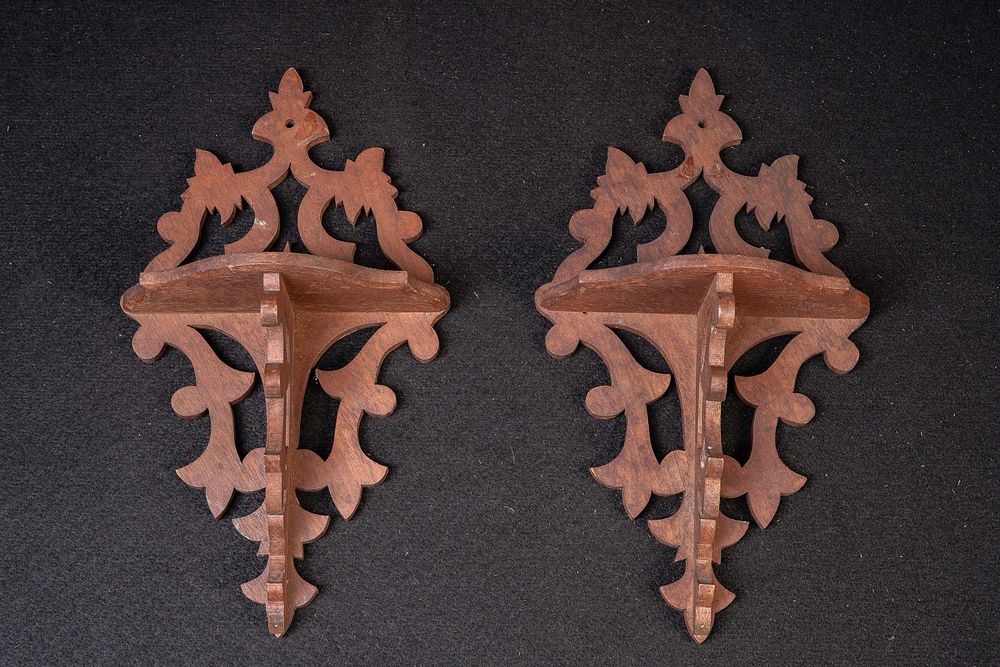 Lot 273: Victorian Gothic Revival Carved Shelves