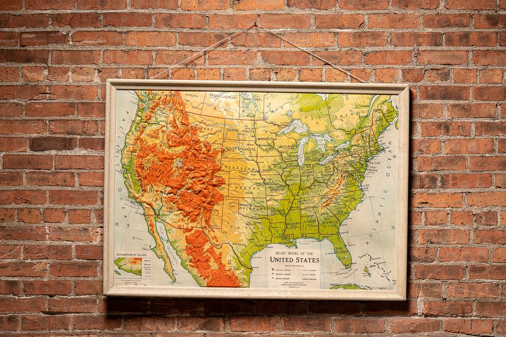 Lot 281: Vintage Relief Map Of United States