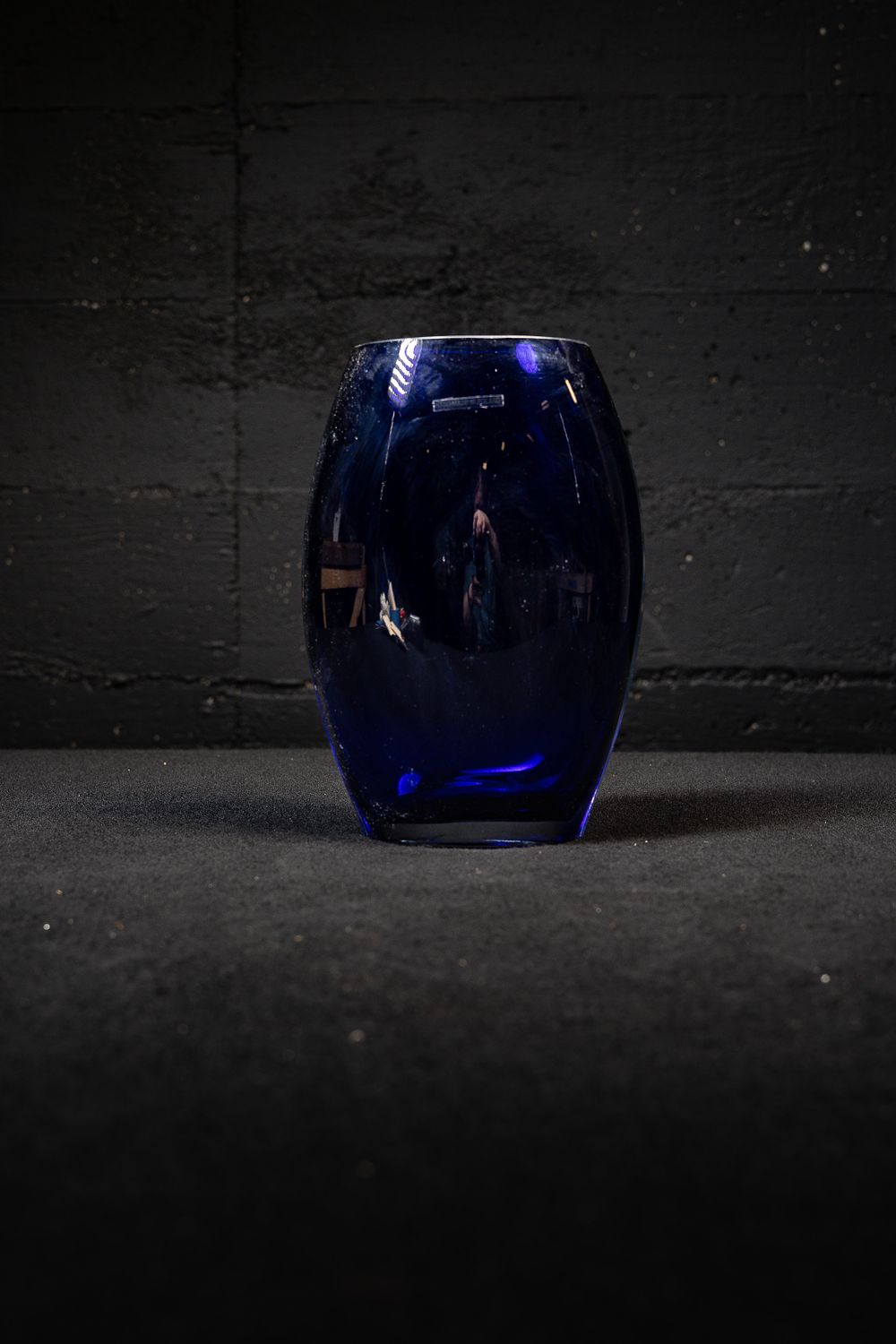 Lot 302: Hand-Blown Cobalt Art Glass Vase