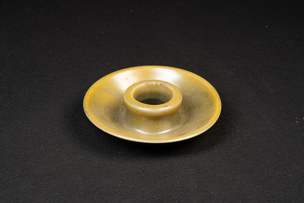 Lot 310: Mid-Century Mustard Glazed Ceramic Chamberstick