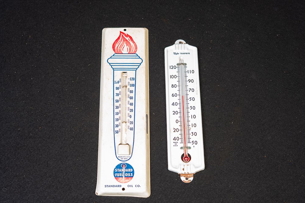 Lot 344: Pair of Vintage Advertising Thermometers