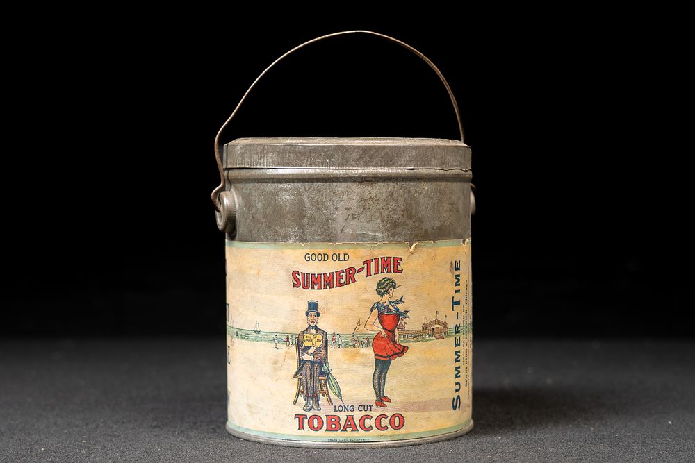 Lot 349: Vtg. “Good Old Summer-Time” Long Cut Tobacco Pail
