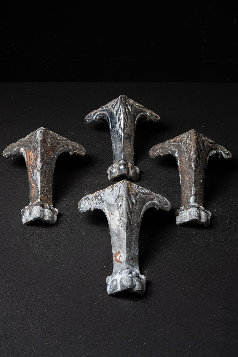 Lot 370: Quartet of Cast Iron Clawfoot Furniture Legs