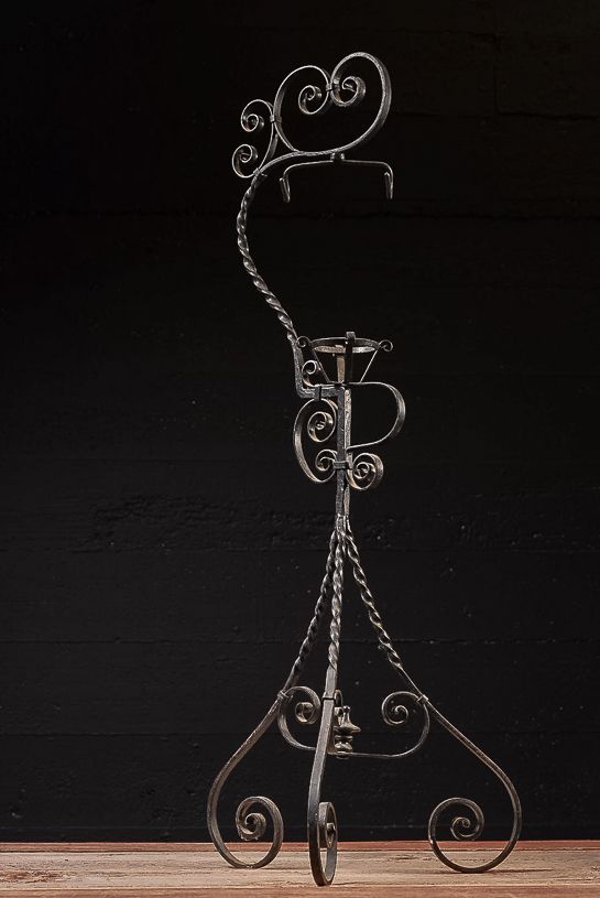 Lot 381: Wrought Iron Adjustable Floor Stand