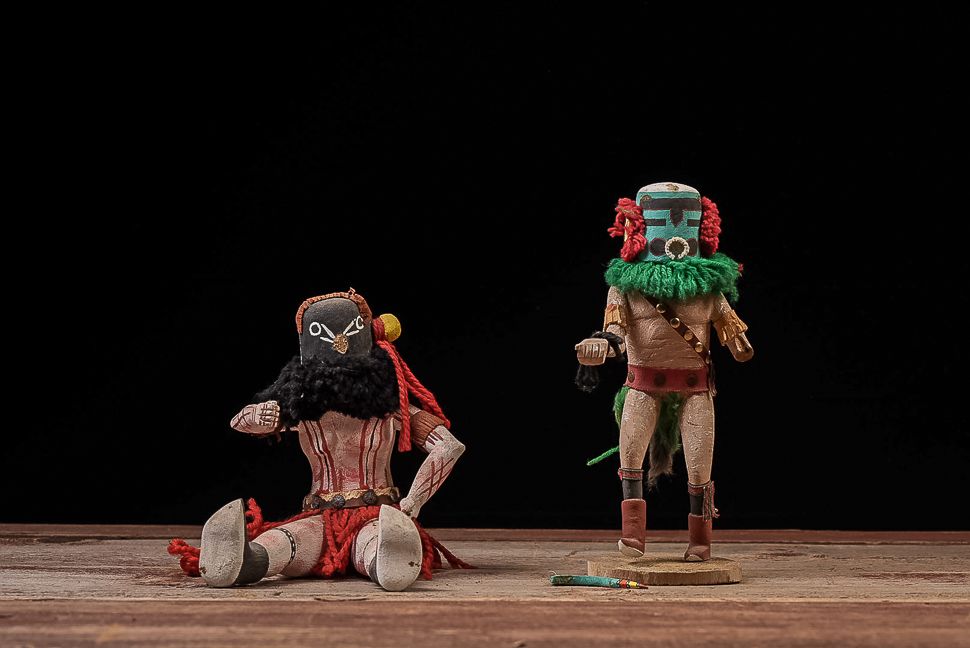 Lot 424: Lot of 2 Native American Kachina Carved Figures