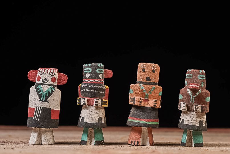 Lot 425: Lot of 4 Southwestern Painted Miniature Kachinas