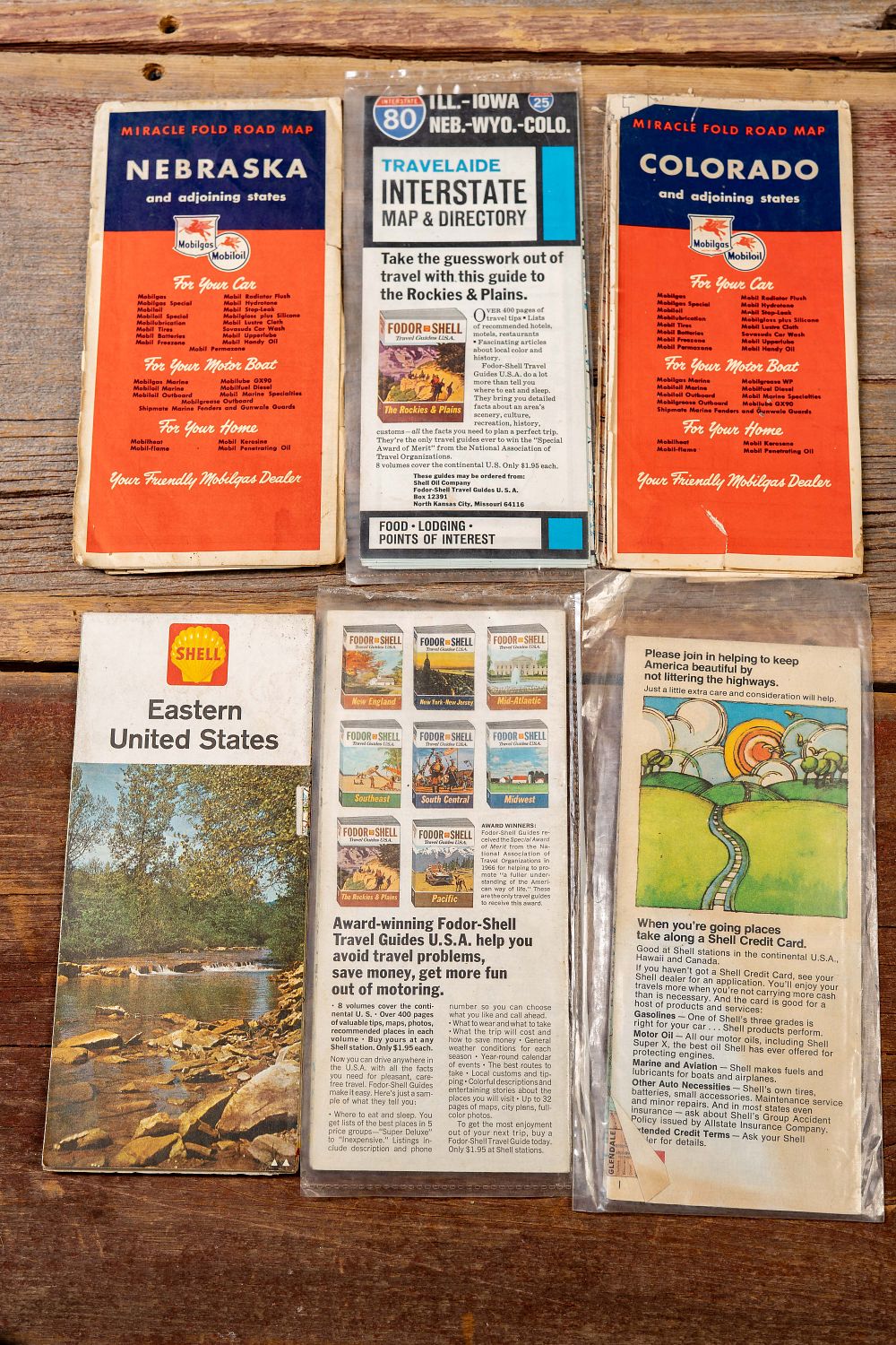 Lot 453: Lot of 6 Asst. Mid-Century US Road Maps