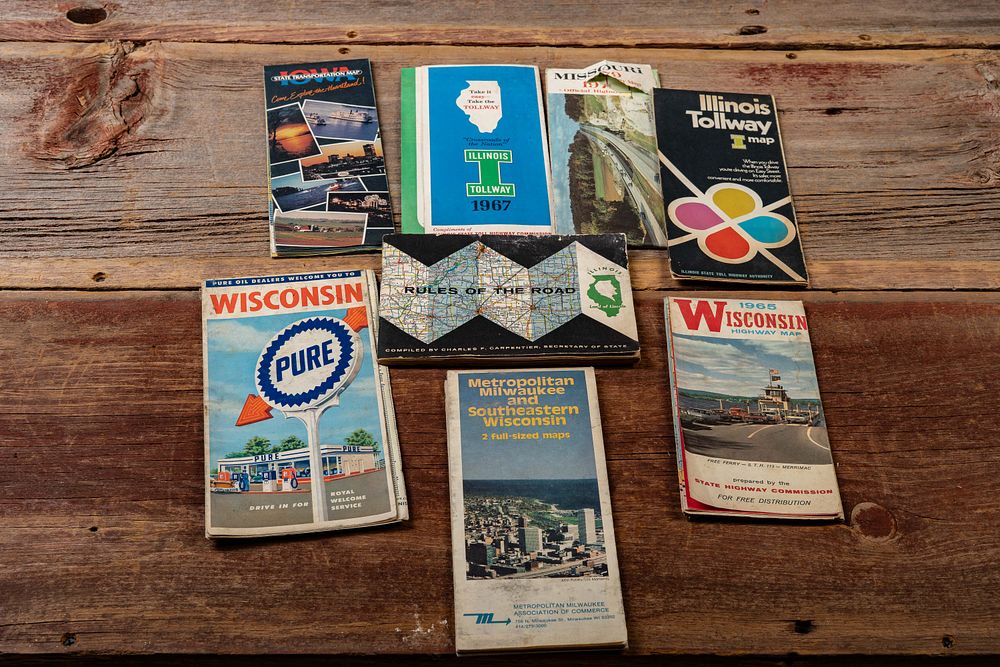 Lot 456: Lot of 8 Asst. Mid-Century US Road Maps