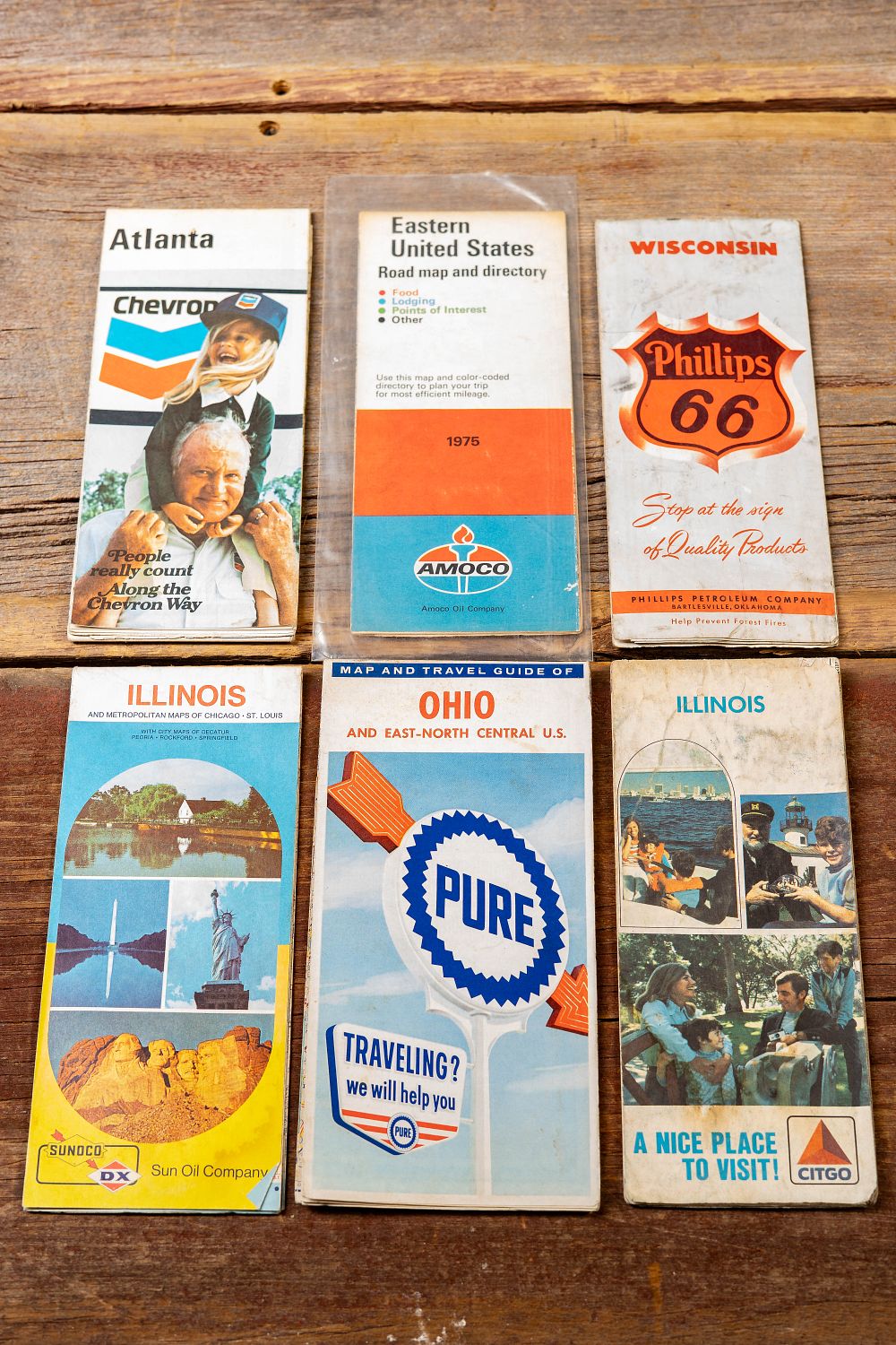 Lot 459: Lot of 6 Asst. Mid-Century US Road Maps