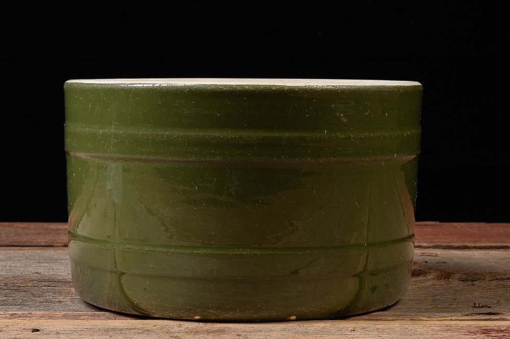 Lot 472: Vintage Green Stoneware Crock by Hall