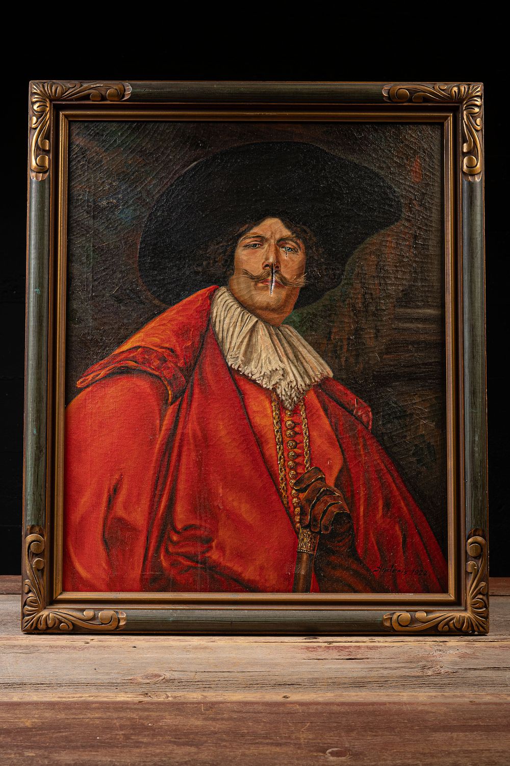 Lot 480: 1922 Cavalier Gentleman Portrait Oil Painting