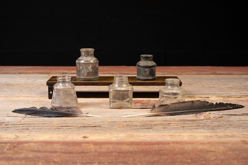 Lot 489: Assorted Vintage Glass Ink Bottles