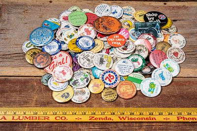Lot 2 of Vintage Advertising and Event Buttons. C-20746 Assorted group of vintage pinback 