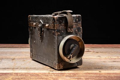 Vintage Field Telephone in Metal Carry Case. C-20750 Produced in the mid 20th century for field 