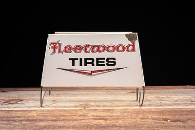 Fleetwood Tires Advertising Display Rack. C-20802 Metal countertop advertising display rack with 
