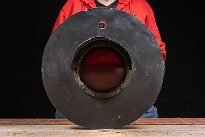 Wabash Railroad Red Signal Lens Assembly. C-20803 Large railroad signal lens assembly with 