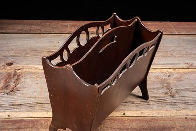 Decorative Wooden Magazine Rack. C-20805 Wooden tabletop magazine rack with divided interior 