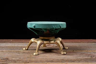 Cast Iron Piano Stool with Upholstered Seat. C-20770 Small cast iron piano or vanity stool with 