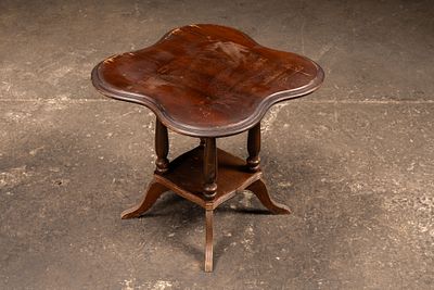 Clover Top aka Quatrefoil, Accent Table, c. 1920s. C-20269 Small wooden accent table with a 