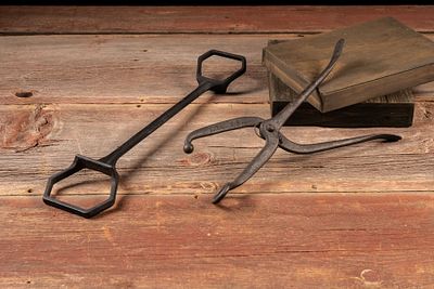 Pair of Early 20th Century Cast Iron Trade Tools. C-18890 c. 1900s-1930s; Harvey M. Rinehart - 