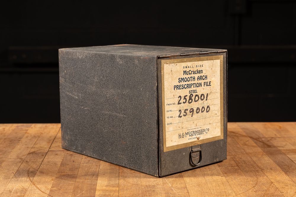 Lot 21: Vintage McCracken Steel Prescription File Drawer