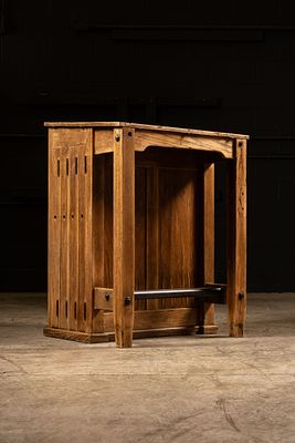 Antique C.F. Pease-Inspired Drafting Table. 8253 
Antique oak standing drafting table styled 