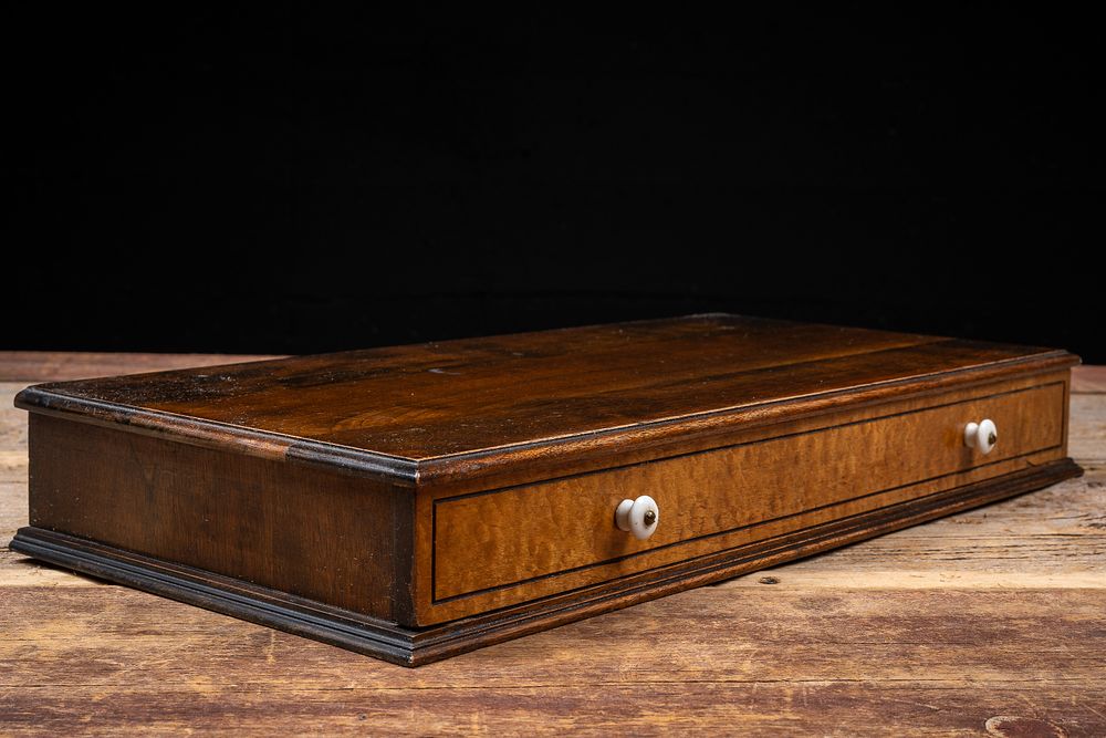 Lot 39: Victorian Wooden Tabletop Document Drawer