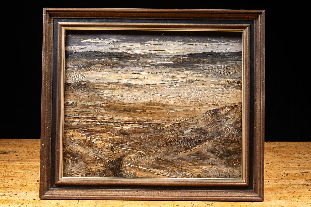 Lot 53: Framed Impasto Landscape Oil Painting