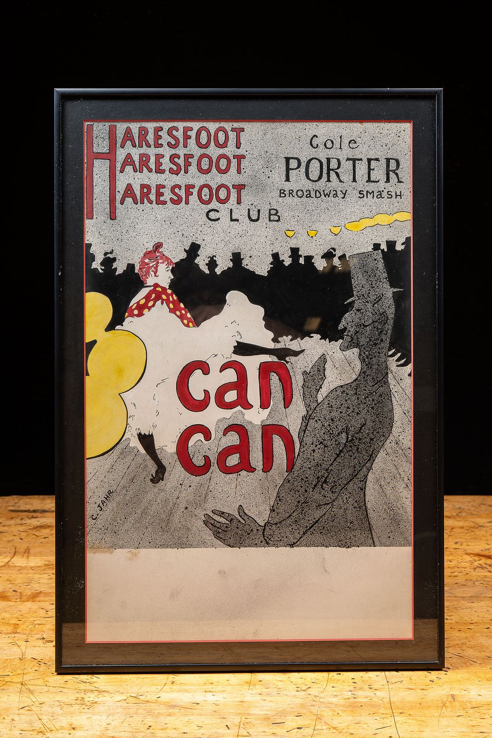 Lot 57: Framed Haresfoot Club Can Can Poster