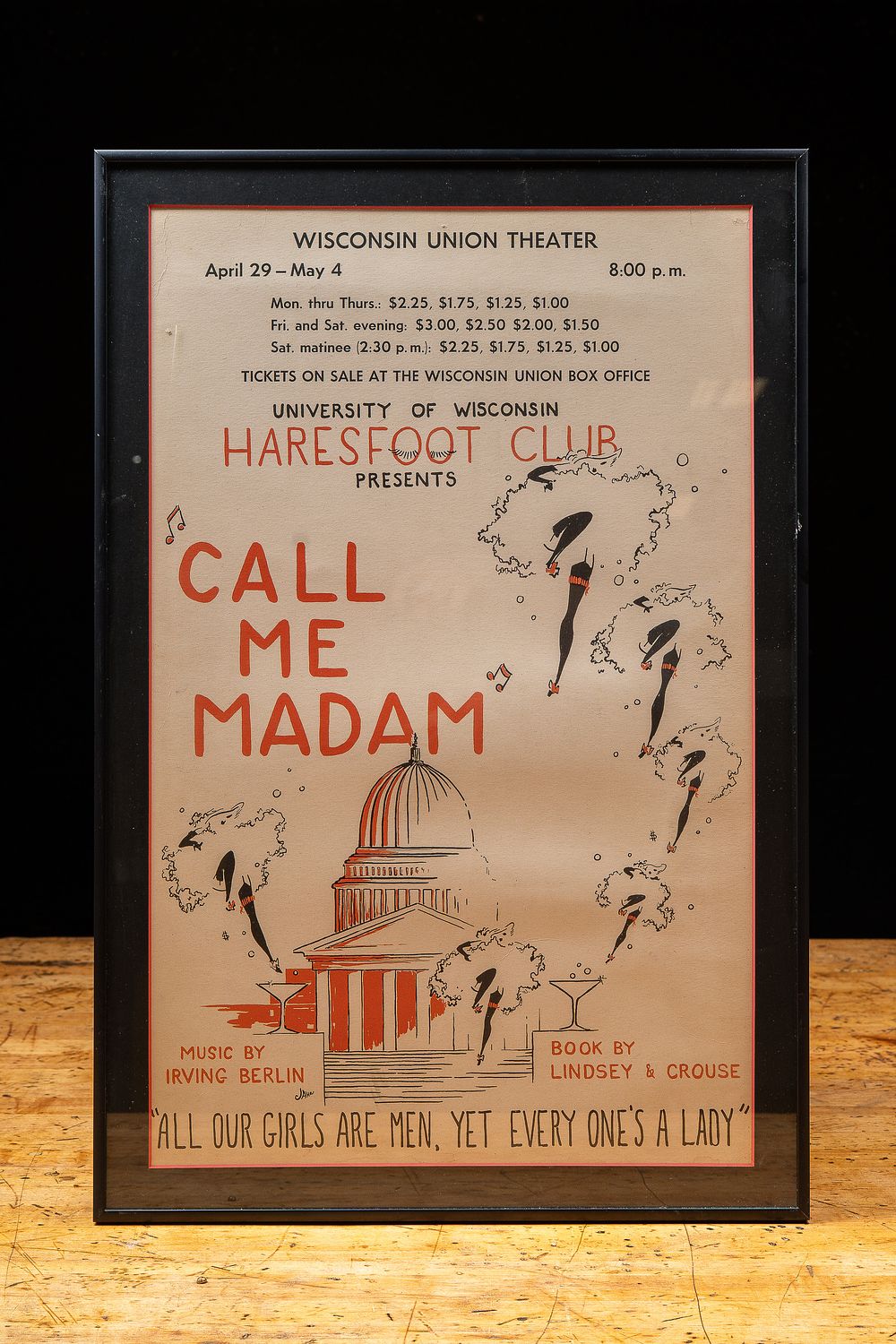 Lot 59: Framed Haresfoot Club Call Me Madam Poster