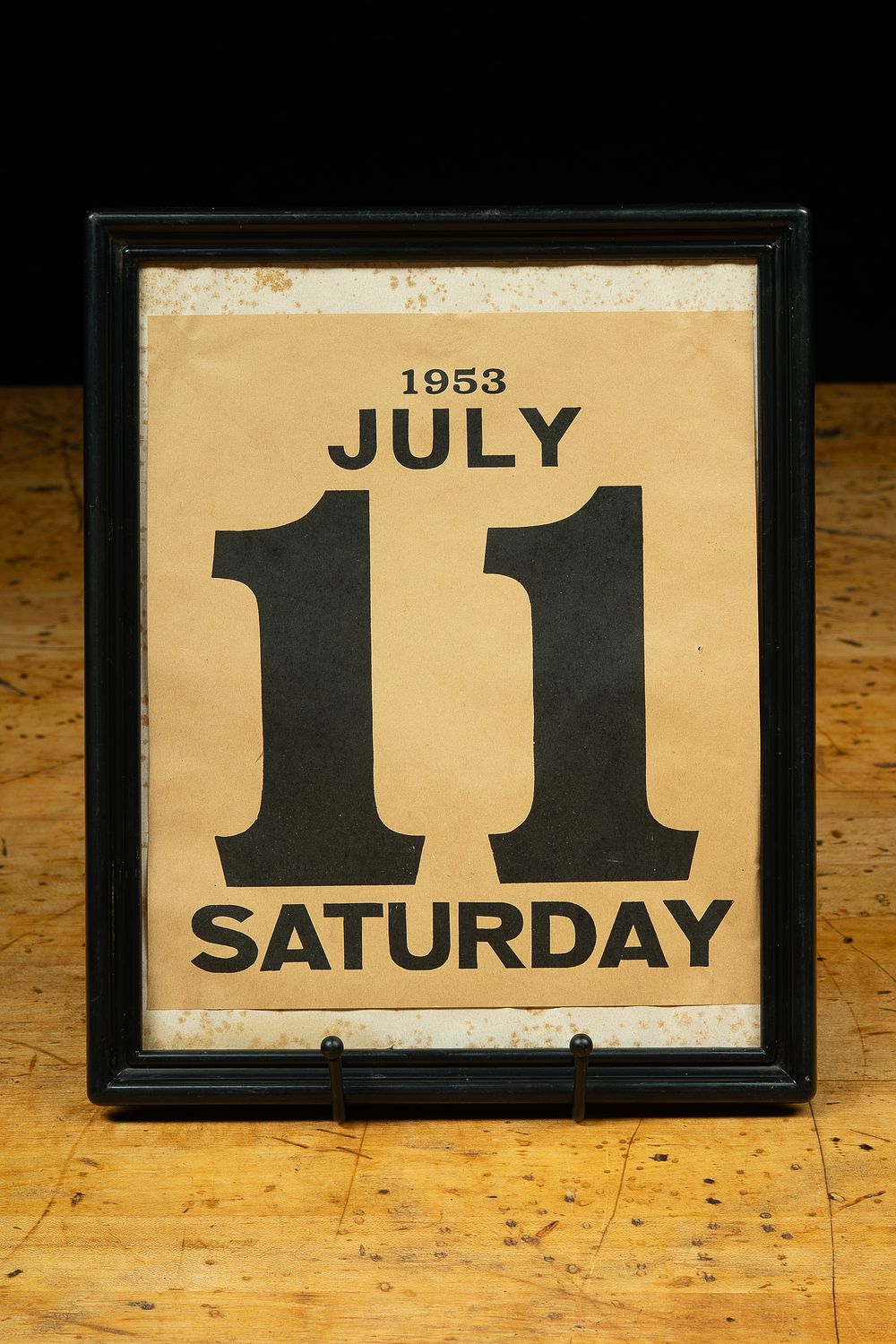 Lot 62: Framed July 11 1953 Calendar Page