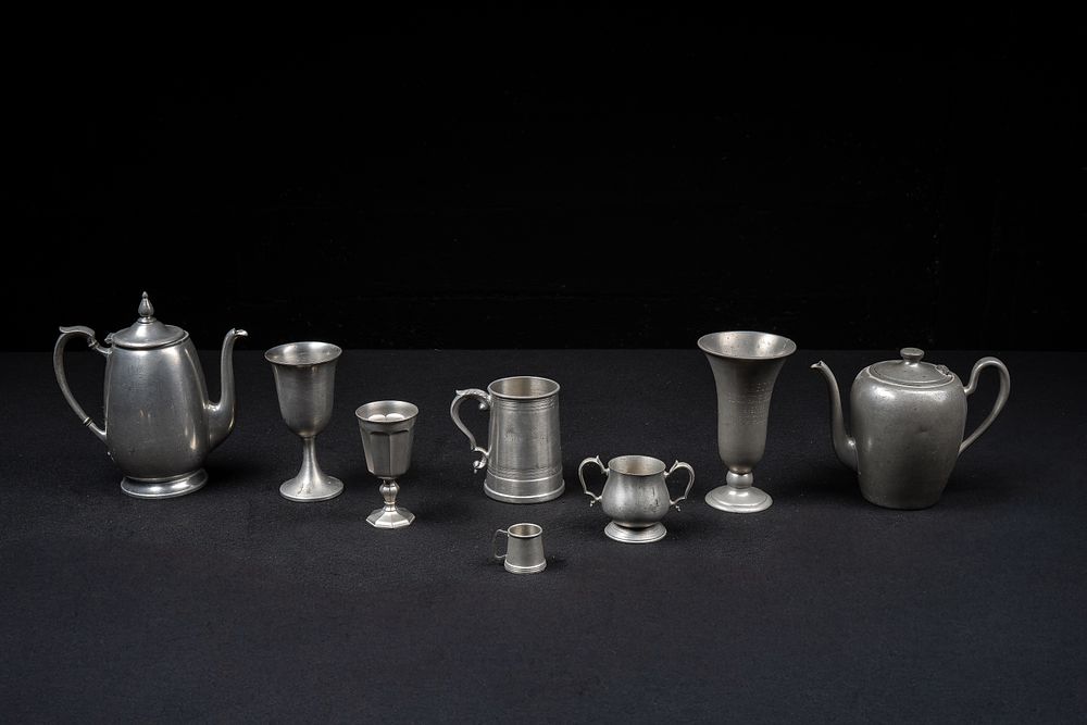Lot 68: Assorted Pewter Tableware and Serving Pieces