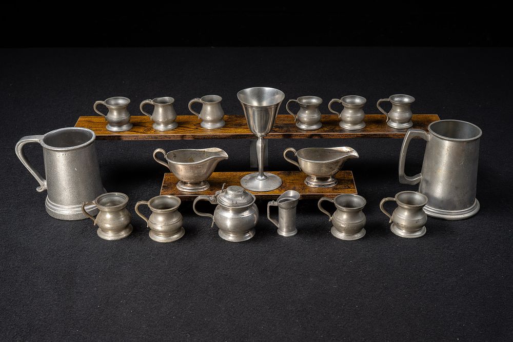 Lot 70: Collection of 17 Pewter Drinking Vessels