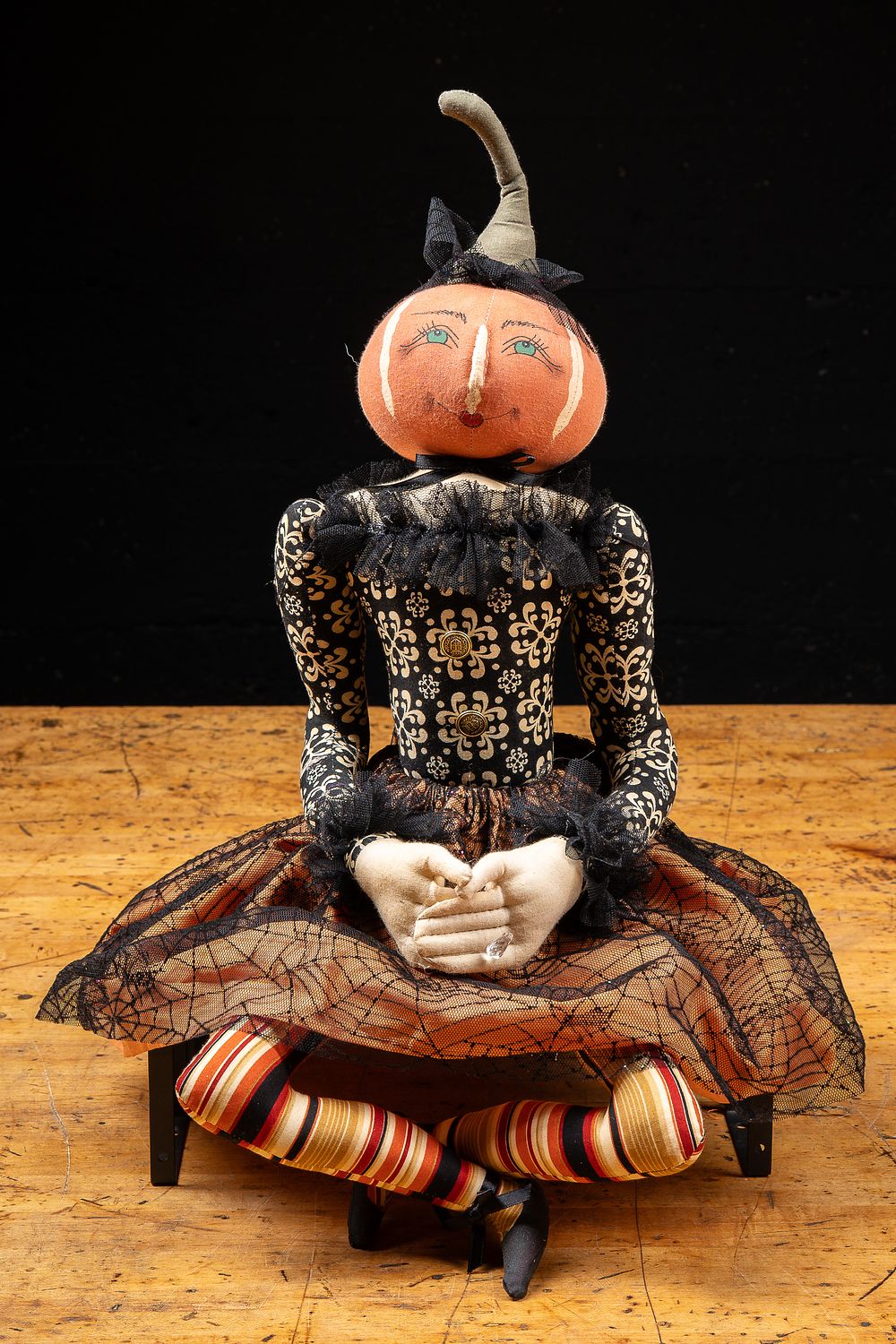 Lot 82: Pumpkin Head Shelf Sitter Doll