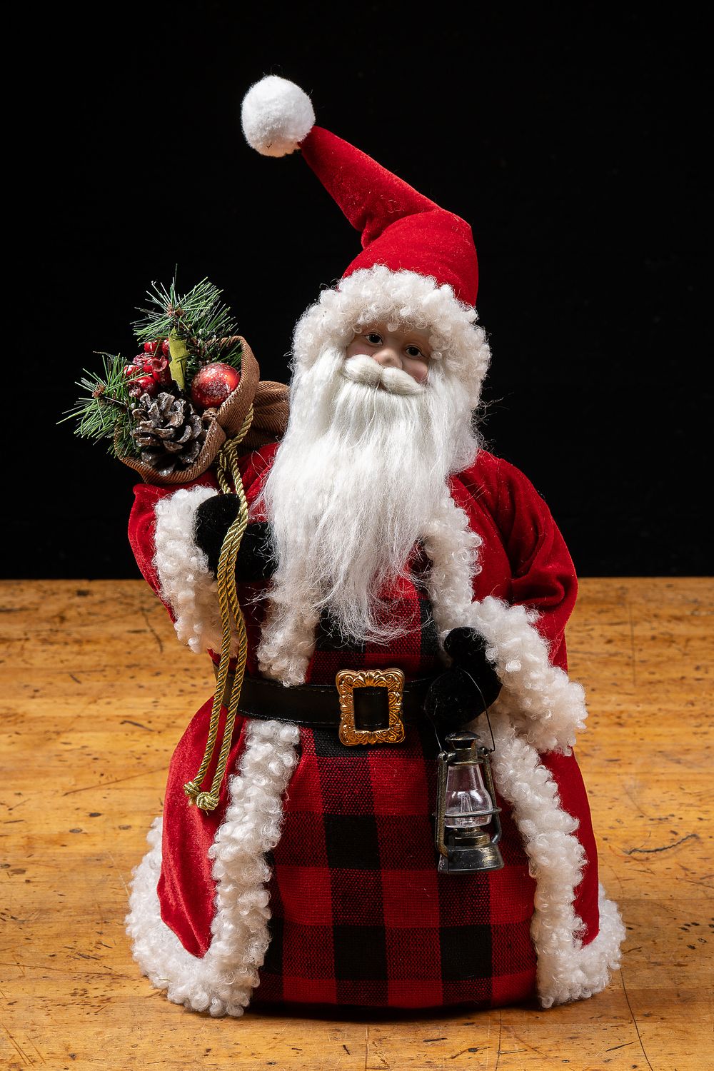 Lot 83: Buffalo Plaid Standing Santa Figurine